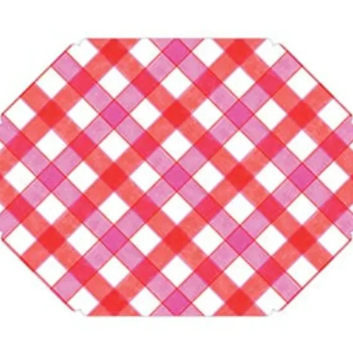 Hot Pink and Red Check Posh Placemat Set