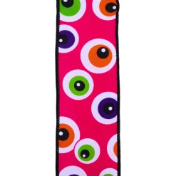 Hot Pink Eyeballs Ribbon, 2.5" X 10YD