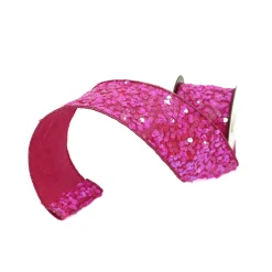 Hot Pink Flashy Sequin Ribbon, 2.5" X 10YD