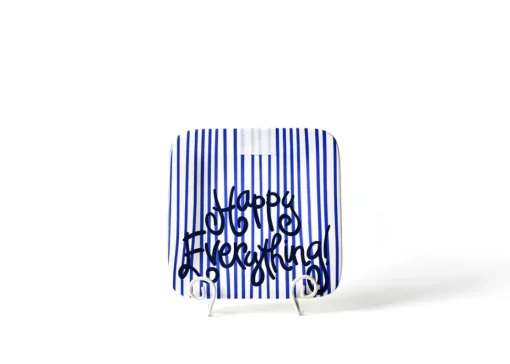 Indigo Skinny Stripe Mini Square Entertaining Platter by Happy Everything!