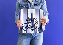 Indigo Skinny Stripe Mini Square Entertaining Platter by Happy Everything!