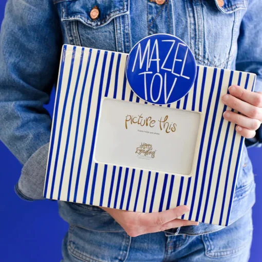 Indigo Skinny Stripe Mini Rectangle Frame by Happy Everything!