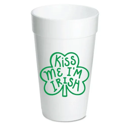 Kiss Me I'm Irish Foam Cups