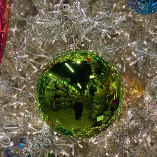 Lime Green Shiny Ball Ornament, 8"