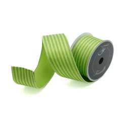 Lime Monochrome Stripes Ribbon, 2.5" X 10YD