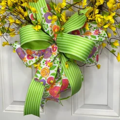Lime Monochrome Stripes Ribbon, 2.5" X 10YD