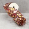 Linen Autumn Foliage Ribbon, 4" X 10YD