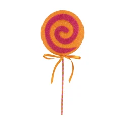 Lollipop Swirl Pick, Orange & Pink
