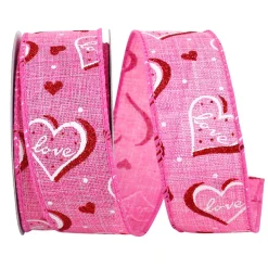 Love Heartbeat Linen Ribbon 1.5" X 10YD