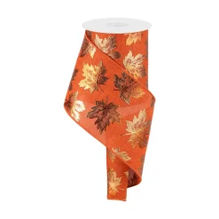 Maple Leaf Rust Ribbon, 4" X 10YD