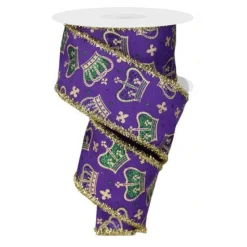 Mardi Crowns with Tinsel Ribbon, 2.5" X 10YD