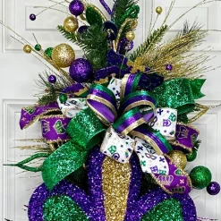 Mardi Crowns with Tinsel Ribbon, 2.5" X 10YD