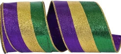 Mardi Gras Deluxe Ribbon, 4" X 10YD