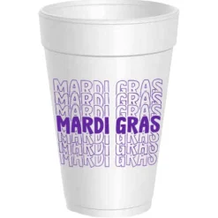 Mardi Gras Foam Cup Sleeve