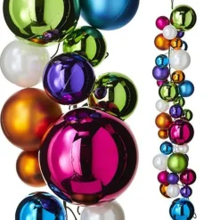 Merry & Bright Multicolor Ball Garland, 4'