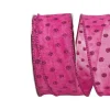 Mesh Deluxe Glitter Dot Hot Pink Ribbon, 1.5" X 10YD