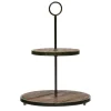 Metal and Wooden Tiered Tray