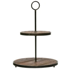 Metal and Wooden Tiered Tray