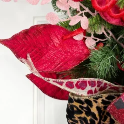 Metallic and Glitter Magnolia Leaf Spray