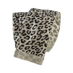 Metallic Cheetah Platinum Ribbon, 4" x 10yd.