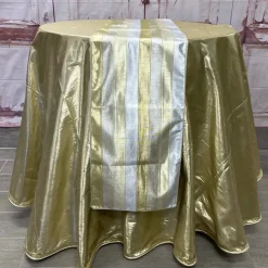 Metallic Stripe Dupion Table Runner