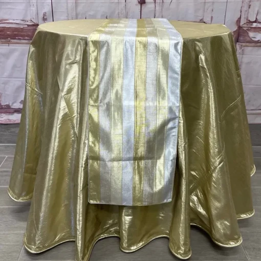Metallic Stripe Dupion Table Runner