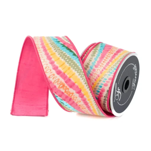 Multi Bohemian Waves Ribbon, 2.5" X 10YD