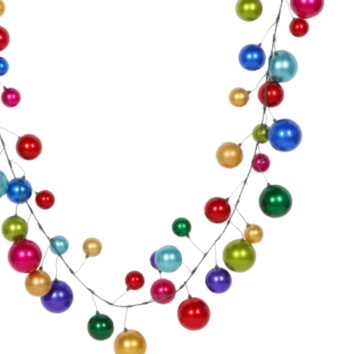 Multi Candy Apple Ball Garland, 10'