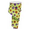 Multi Size Glitter Dots Ribbon, 2.5" X 10YD