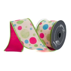 Multi Watercolor Dots Ribbon, 2.5" X 10YD