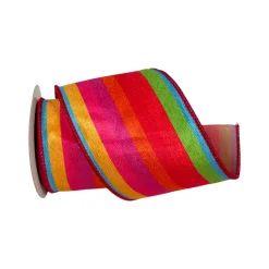 Multi-Colored Bright Stripe Ribbon 4" X 10YD