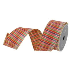Multi-Colored Cambridge Stripe Ribbon 2.5"X10YD