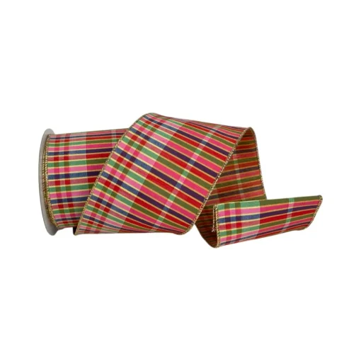 Multi-Colored Cambridge Stripe Ribbon 4"X10YD