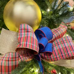 Multi-Colored Cambridge Stripe Ribbon 4"X10YD