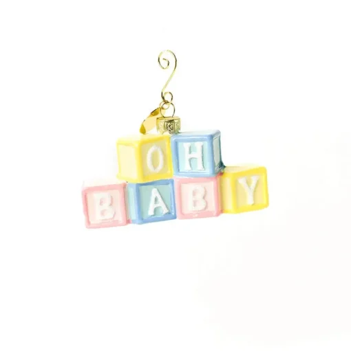 Oh Baby Blocks Shaped Ornament