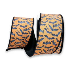 Orange Bats Ribbon, 2.5" X 10YD