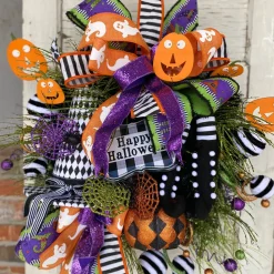 Orange Border Railroad Stripe Ribbon, 2.5