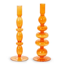 Orange Candle Sticks Set