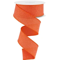 Orange Crystal Shine Ribbon, 1.5" X 10YD