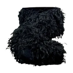 Ostrich Feather Black Ribbon, 4" X 10YD