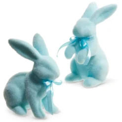Pastel Blue Flocked Bunny