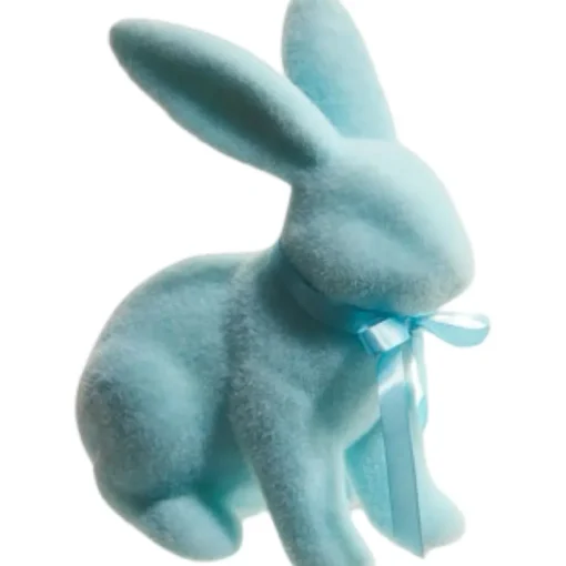 Pastel Blue Flocked Bunny