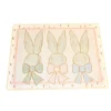Pastel Bunny Trio with Bows Bamboo Mat