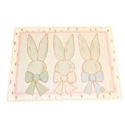 Pastel Bunny Trio with Bows Bamboo Mat