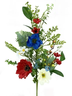 Patriotic Poppy Camellia Spray