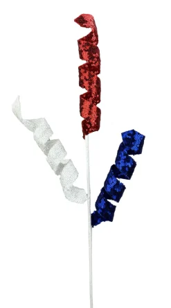 Patriotic Sequin Frizzy Curly Spray