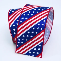 Patriotic Stars and Stripes Ribbon, 2.5" X 10YD