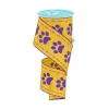 Paw Print Yellow Ribbon, 2.5" X 10YD