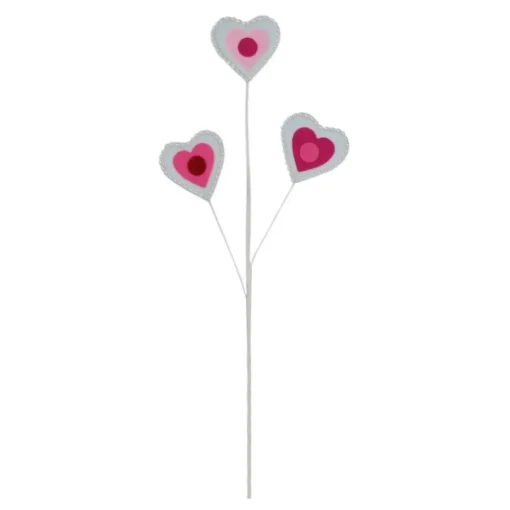 Pearl Trim Felt Heart Spray 24.5"