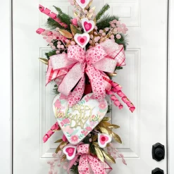 Pearl Trim Felt Heart Spray 24.5"
